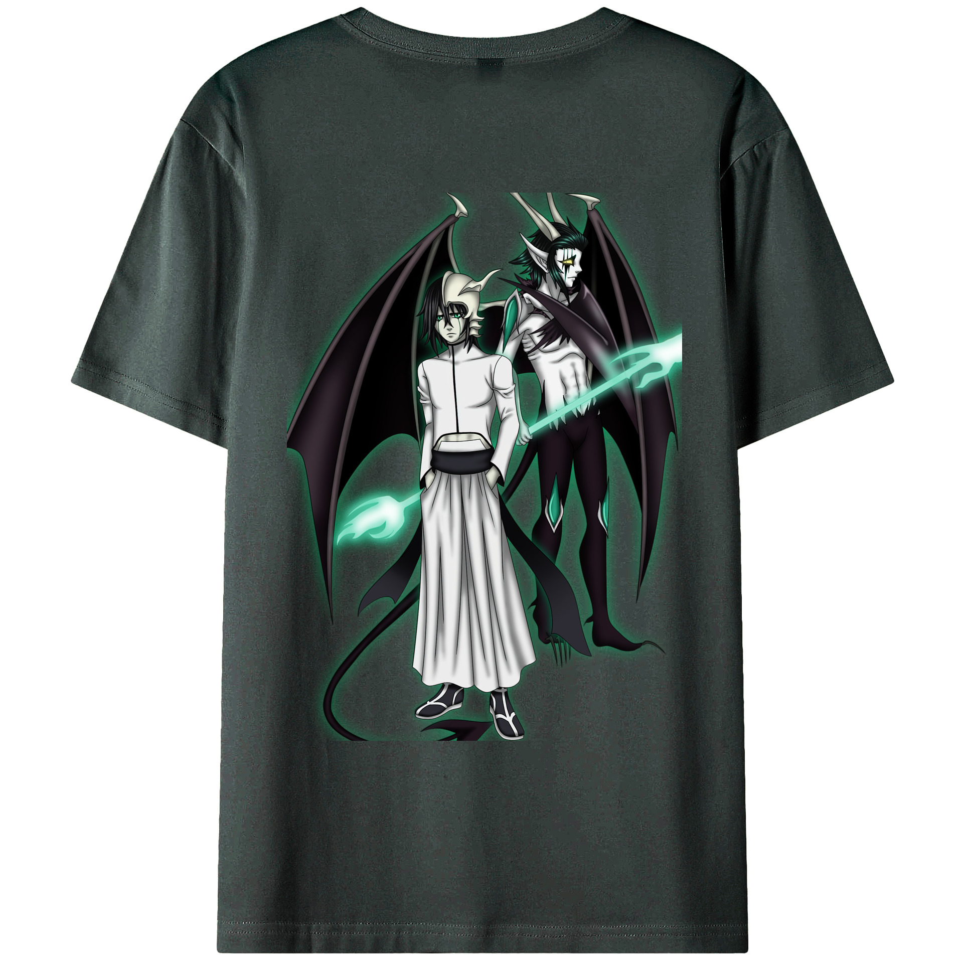 （画像用） ブリーチ ウルキオラ·シファー BLEACH Ulquiorra cifer 綿100％ メンズ半袖Tシャツ（バックプリント） 通気性